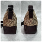 Gucci GG Shoulder Bag Brown Beige Leather Canvas — view 7