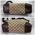 Gucci GG Shoulder Bag Brown Beige Leather Canvas — view 8