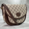 Gucci GG Shoulder Bag Brown Beige Logo Leather