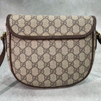 Gucci GG Shoulder Bag Brown Beige Logo Leather — view 3