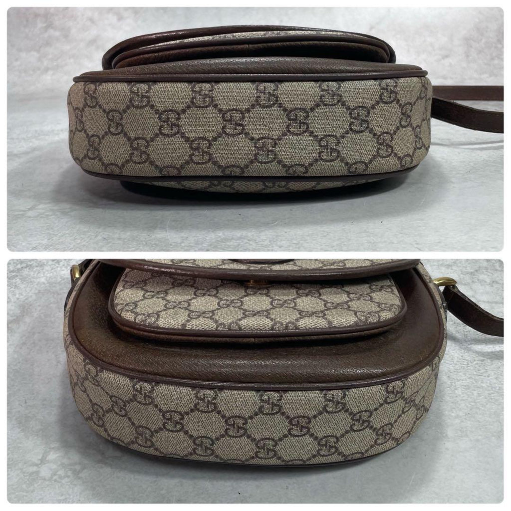 Gucci GG Shoulder Bag Brown Beige Logo Leather — view 8