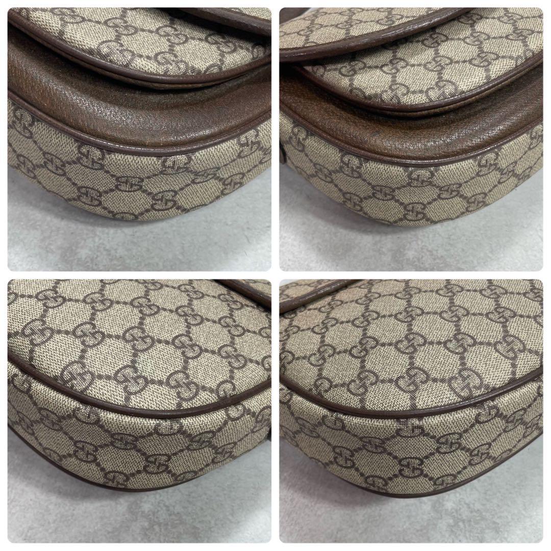 Gucci GG Shoulder Bag Brown Beige Logo Leather — view 9