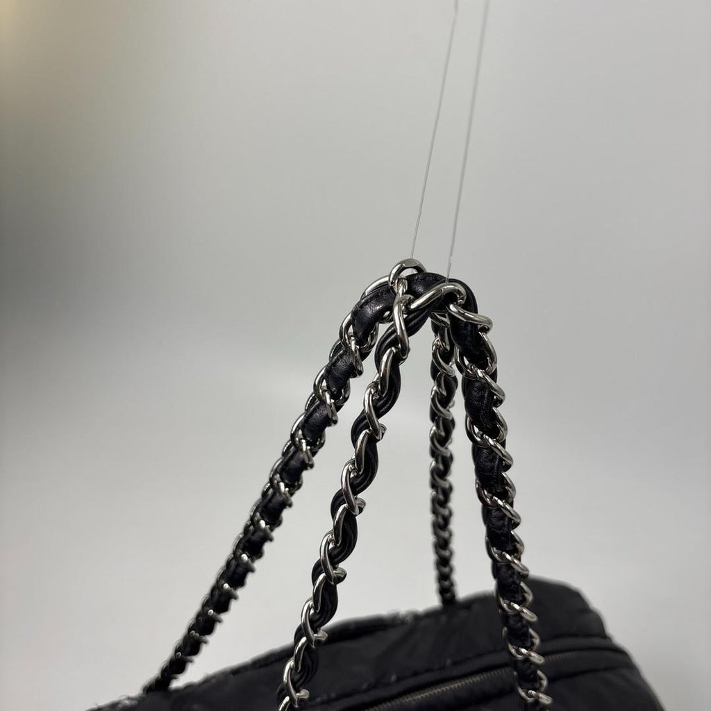Chanel Super Paris Pisance CC Logo Chain Shoulder Bag Black — view 6