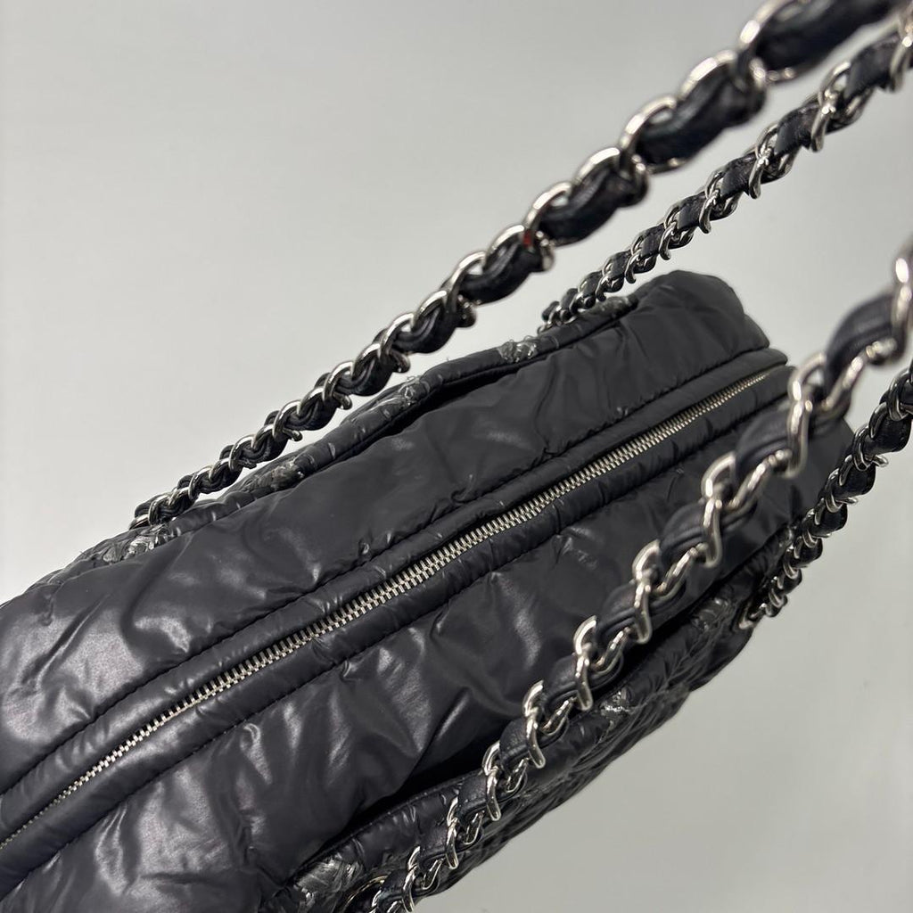 Chanel Super Paris Pisance CC Logo Chain Shoulder Bag Black — view 7