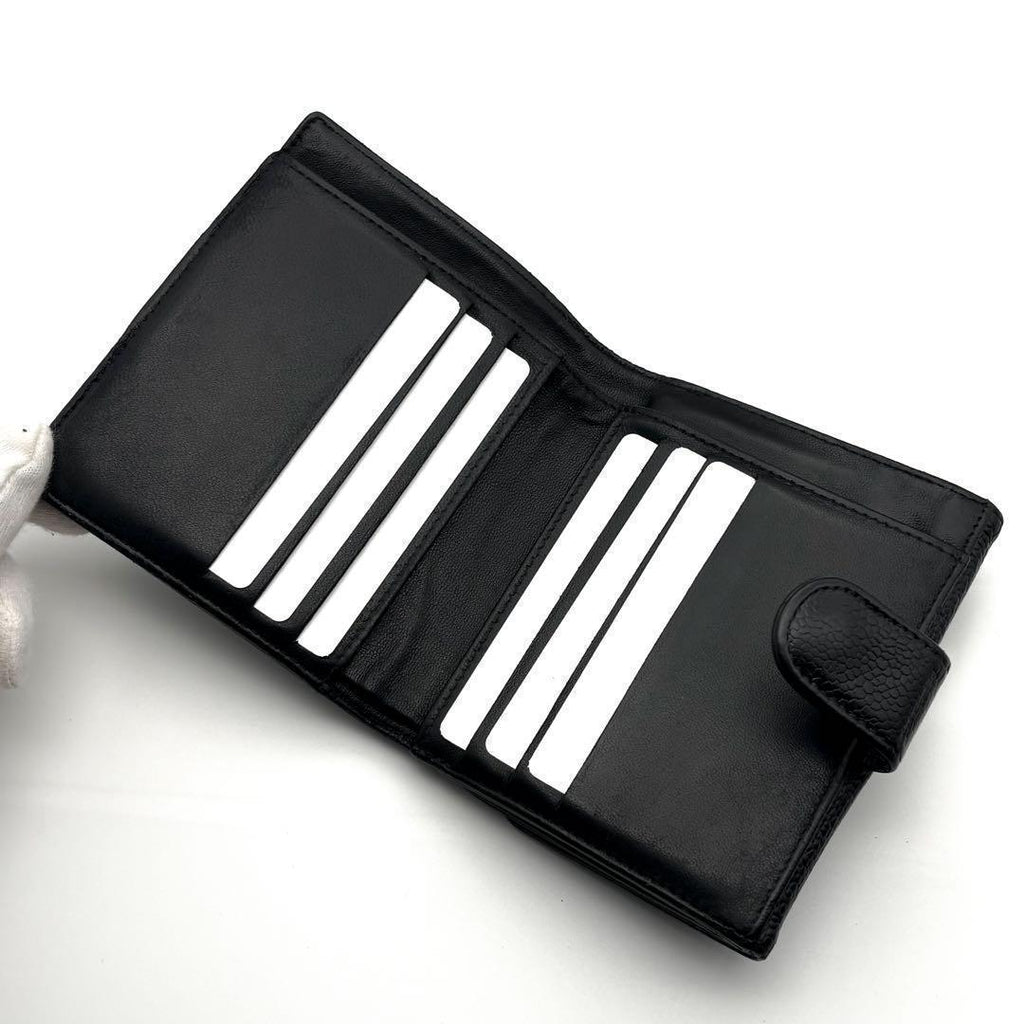 Chanel Wallet Coco Stitch Hook Caviar Bifold — view 6