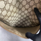 Gucci GG Sherry Line Tote Bag Brown Leather Logo — view 5