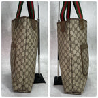 Gucci GG Sherry Line Tote Bag Brown Leather Logo — view 7