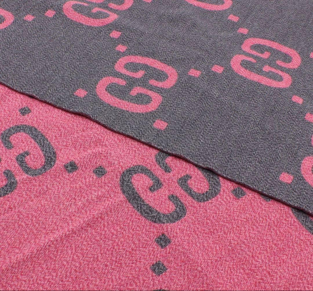 Gucci GG Jacquard Wool Silk Scarf Shawl — view 3
