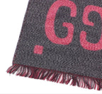 Gucci GG Jacquard Wool Silk Scarf Shawl — view 4