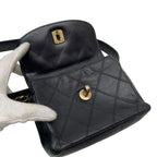 Chanel Bicolor Quilted Waist Bag Pouch CC Logo Black — view 7