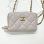 Chanel Caviar Leather CC Logo Mini Quilted Chain — view 2