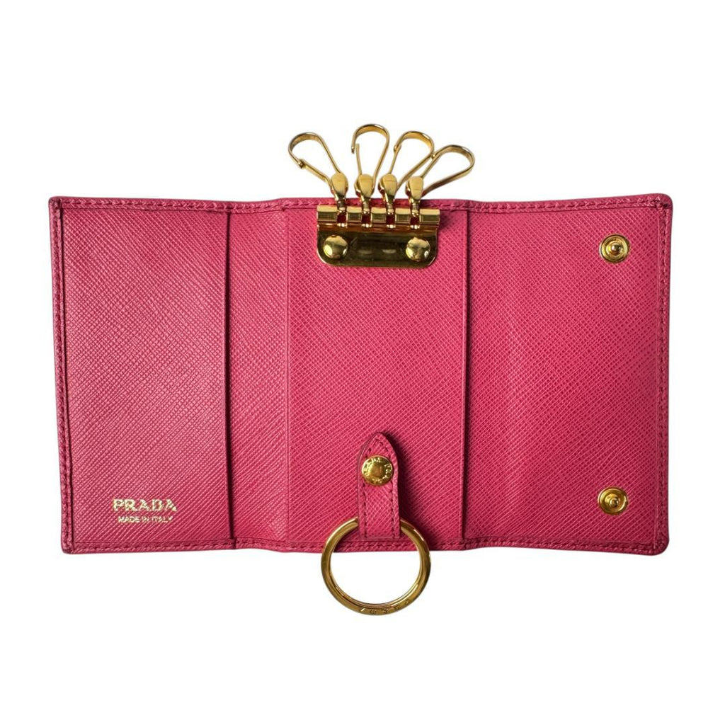Prada Saffiano Leather Key Case 6 Key Holder — view 7