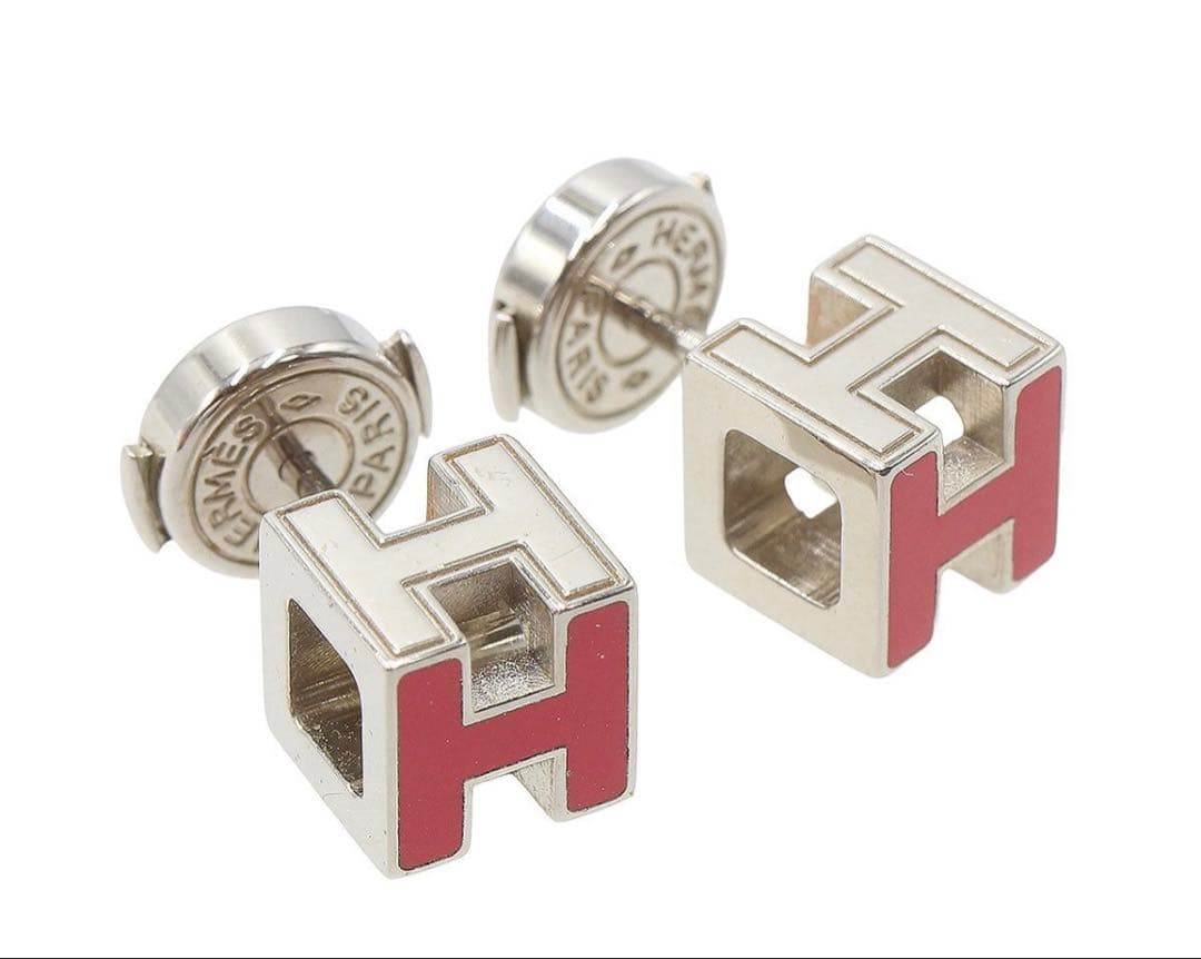 Hermes Cage de Ash Cube Logo Earrings — view 3