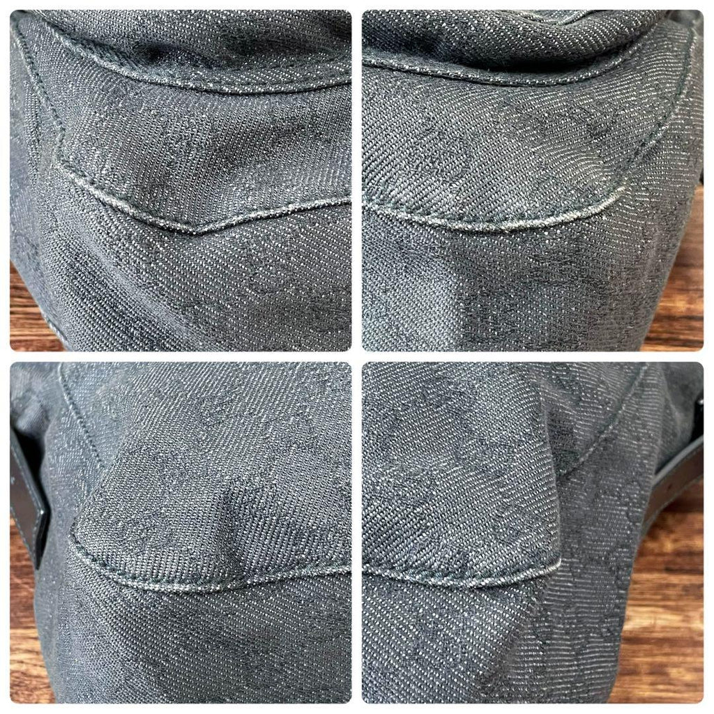Gucci GG Canvas Leather Shoulder Bag Large Black — view 6