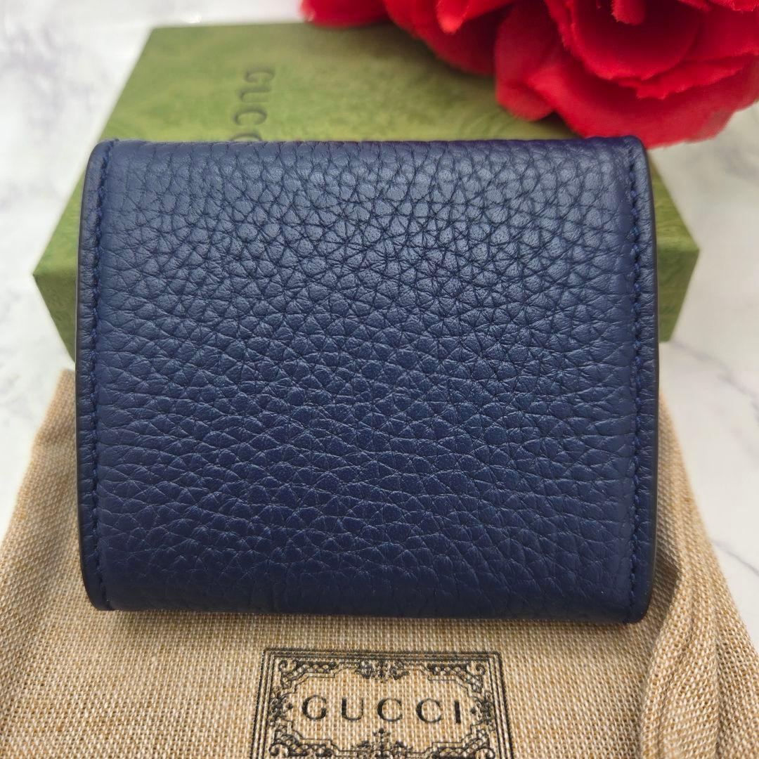 Gucci Logo Coin Purse Navy — view 2
