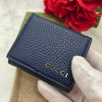 Gucci Logo Coin Purse Navy — view 3