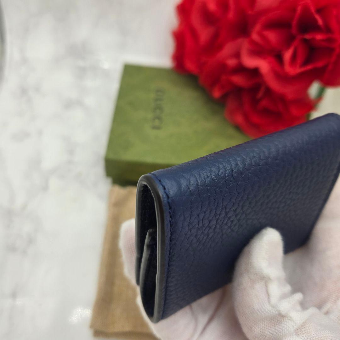 Gucci Logo Coin Purse Navy — view 6
