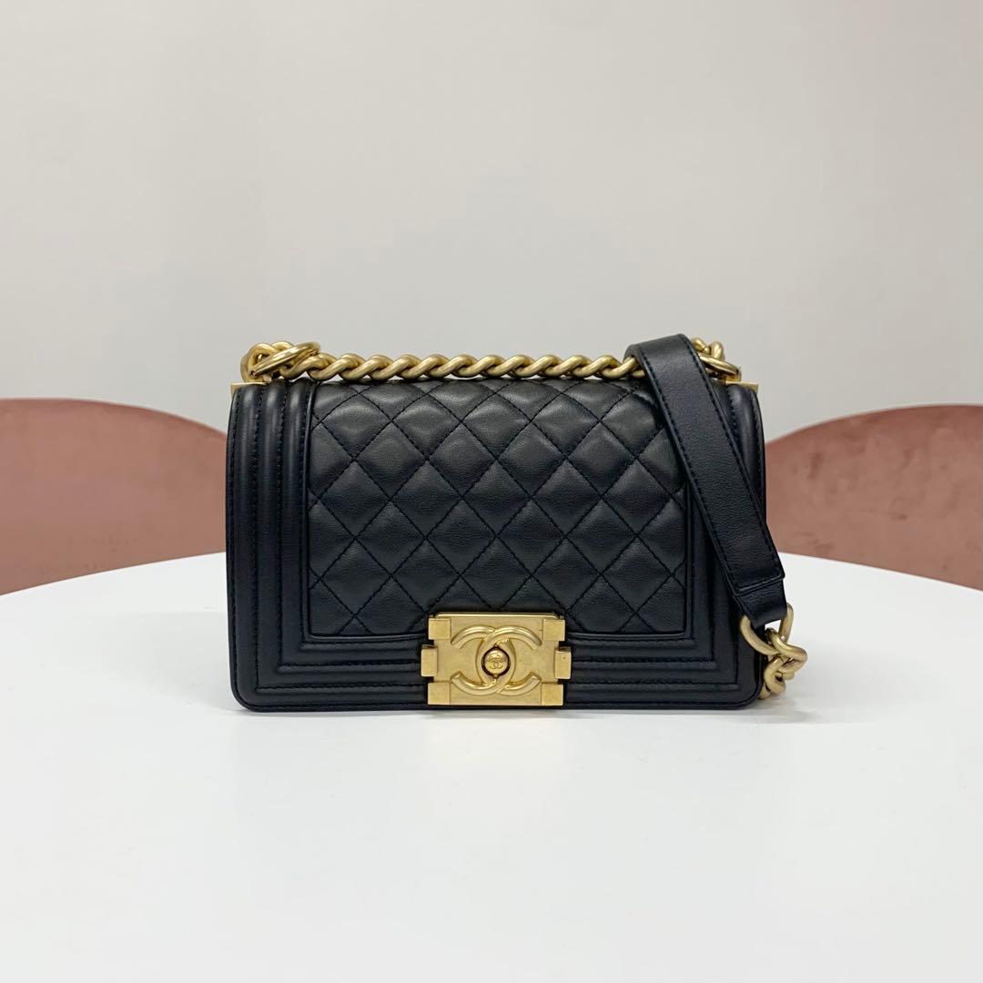 Chanel Boy 20 Quilted Lambskin Chain Shoulder