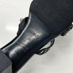 Hermes Aggaccio Leather Chaine D'ancre Studs Sandals Black — view 8