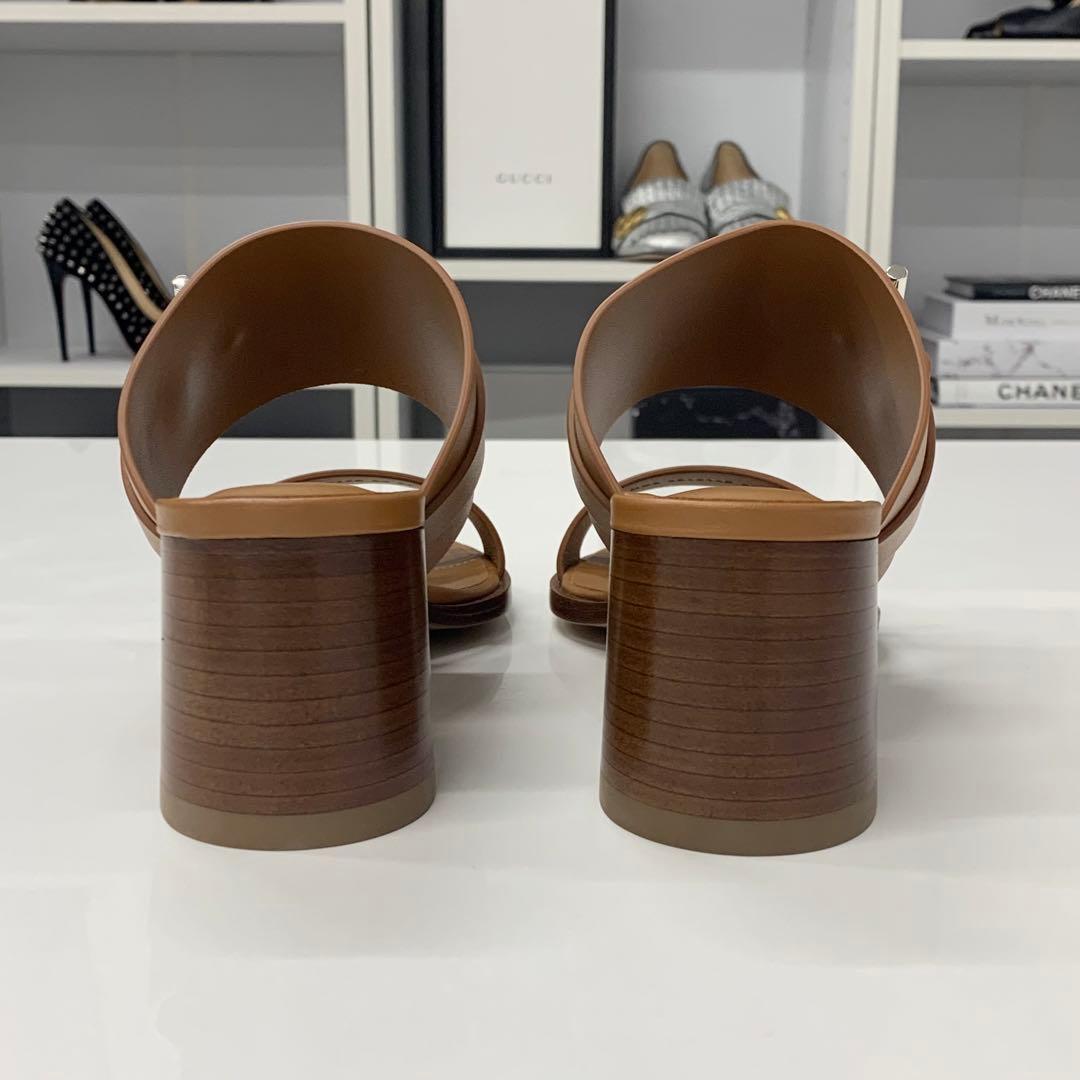 Hermes Leather Sandals Brown — view 6