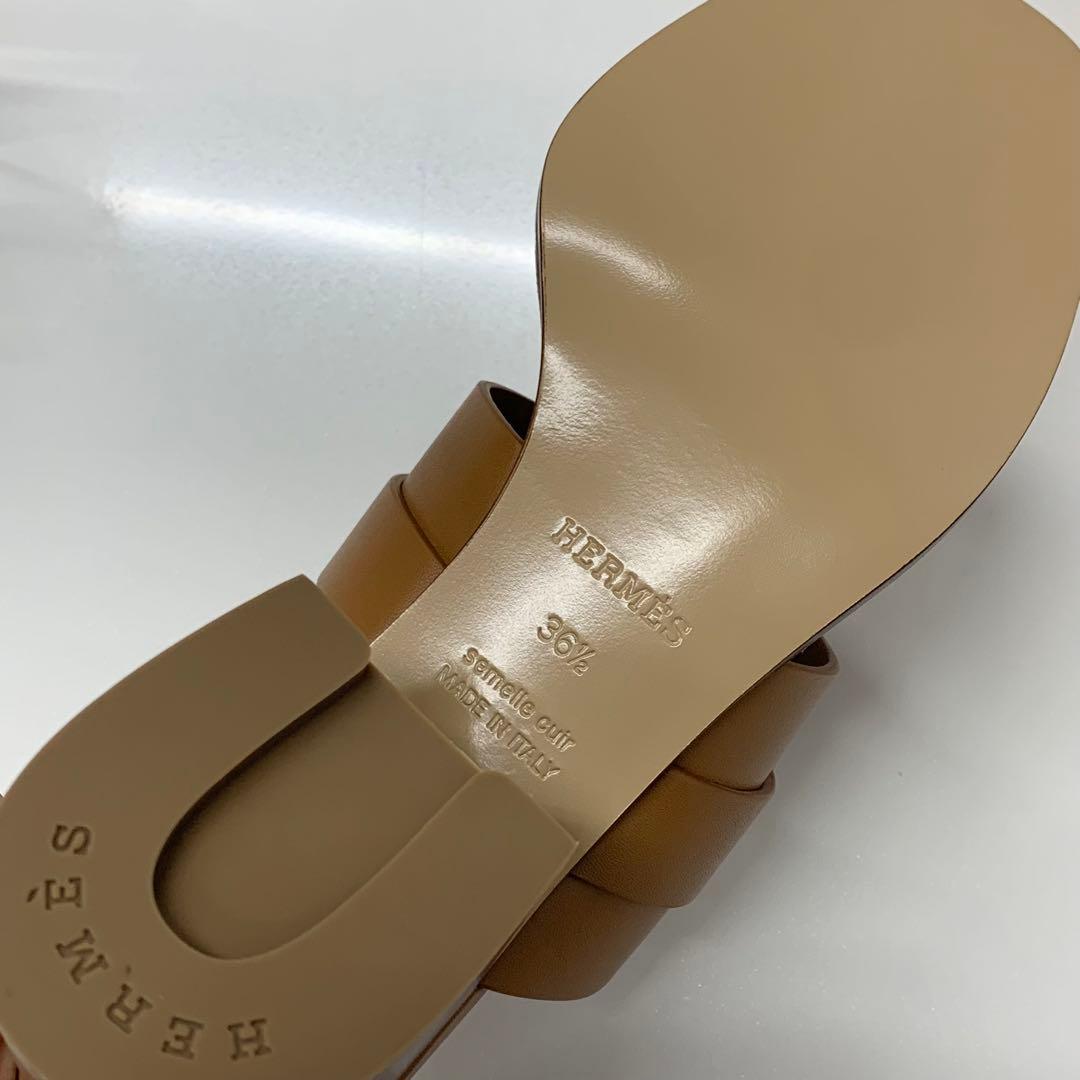 Hermes Leather Sandals Brown — view 9