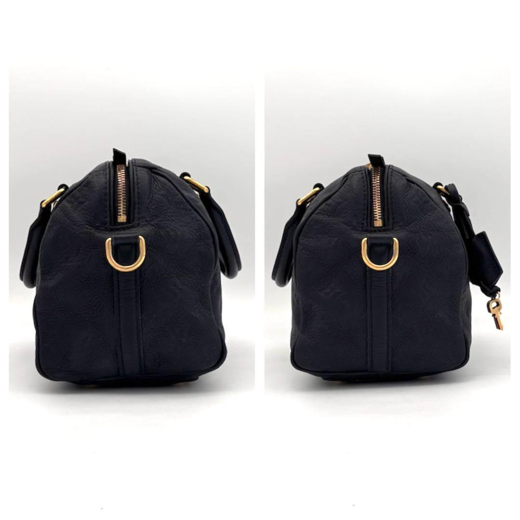 Louis Vuitton Monogram Empreinte Speedy Bandouliere 25 Navy Handbag — view 6