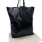 Celine Leather Horizontal Cabas Hand Tote Bag Black