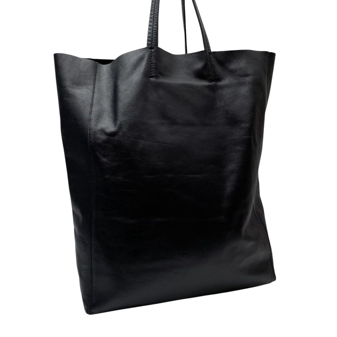 Celine Leather Horizontal Cabas Hand Tote Bag Black — view 2