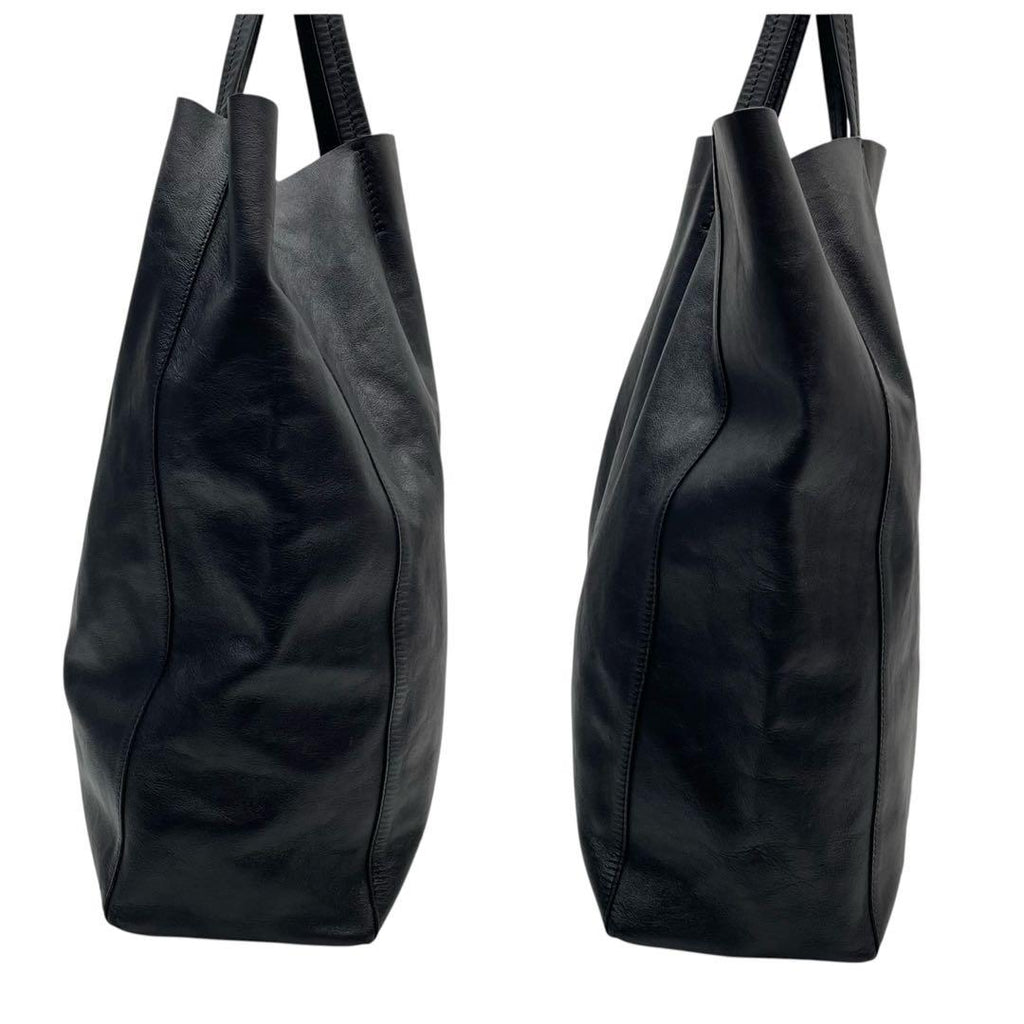 Celine Leather Horizontal Cabas Hand Tote Bag Black — view 3