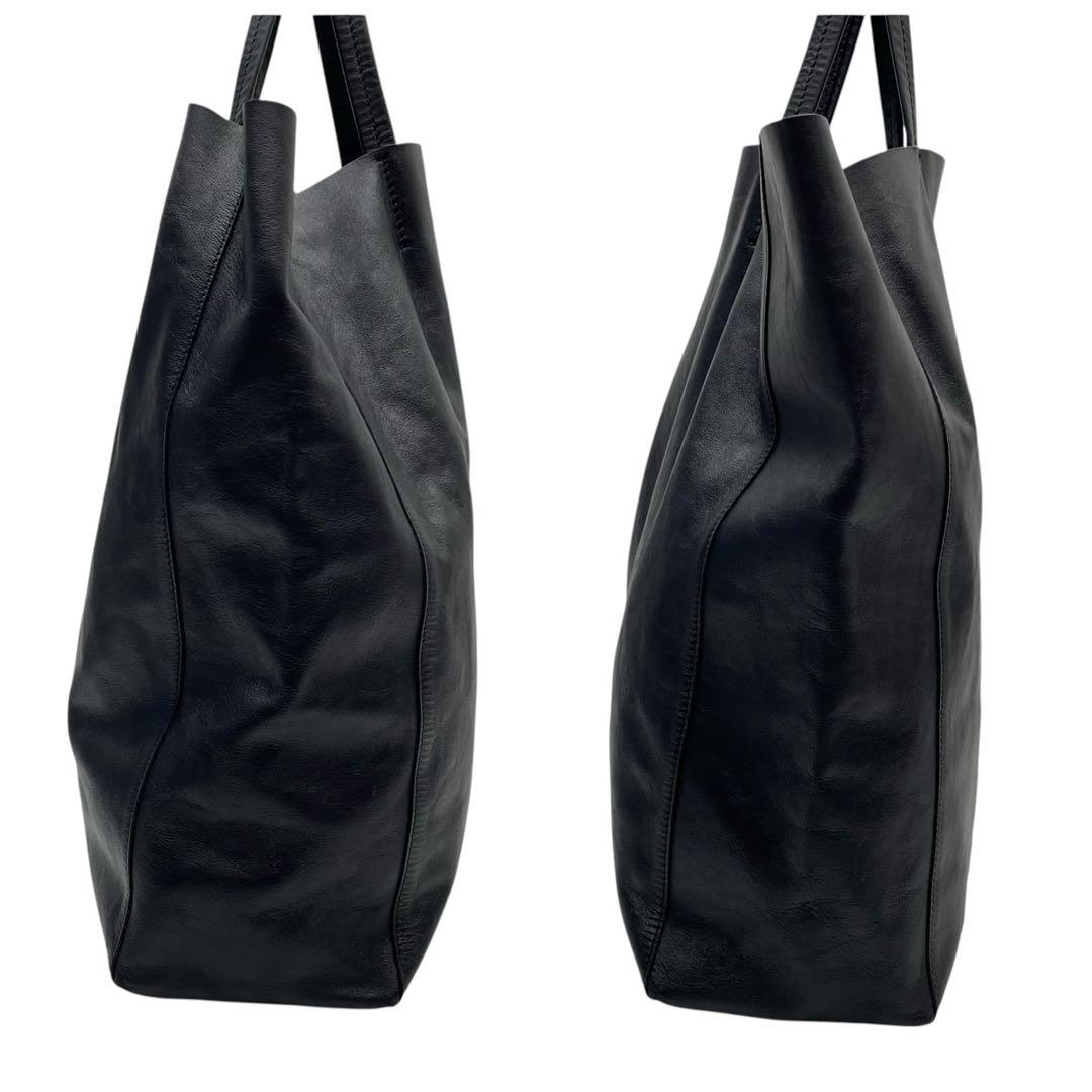 Celine Leather Horizontal Cabas Hand Tote Bag Black — view 3