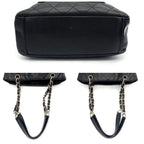 Chanel Quilted Petite Shopping Tote PST Caviar Leather Black — view 8