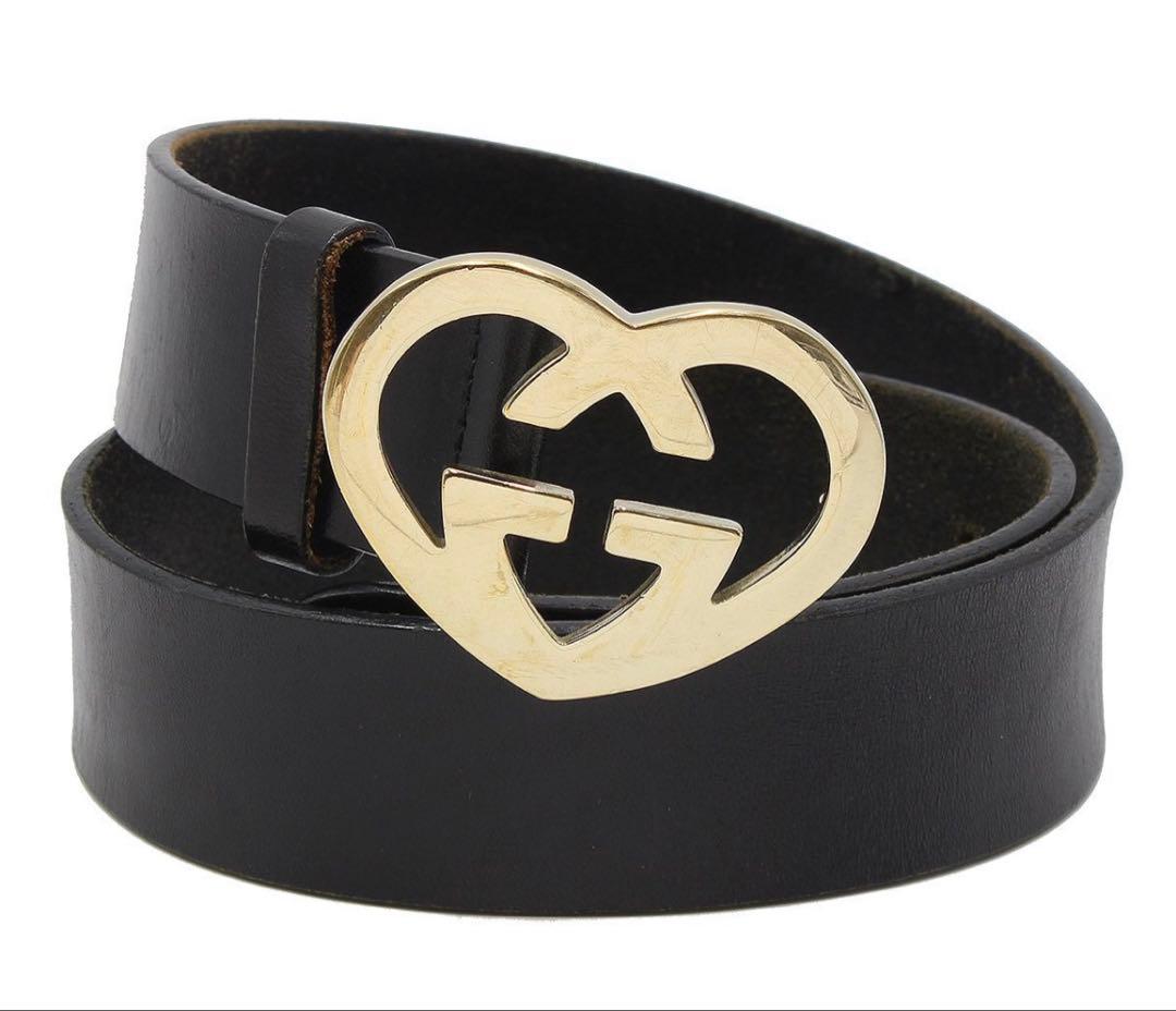 Gucci Lovely Guccissima Heart Leather Belt