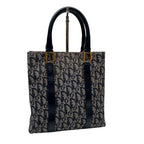 Dior Trotter Canvas Leather Hand Tote Navy — view 3