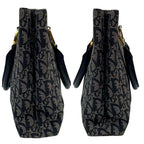 Dior Trotter Canvas Leather Hand Tote Navy — view 4