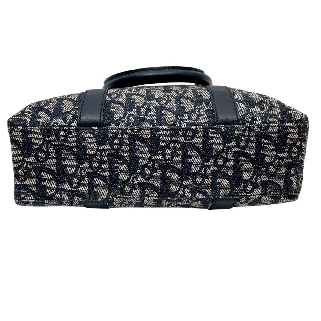 Dior Trotter Canvas Leather Hand Tote Navy — view 5