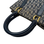 Dior Trotter Canvas Leather Hand Tote Navy — view 7