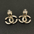 Chanel CC Logo Earrings Silver Twisted Icon Coco — view 5