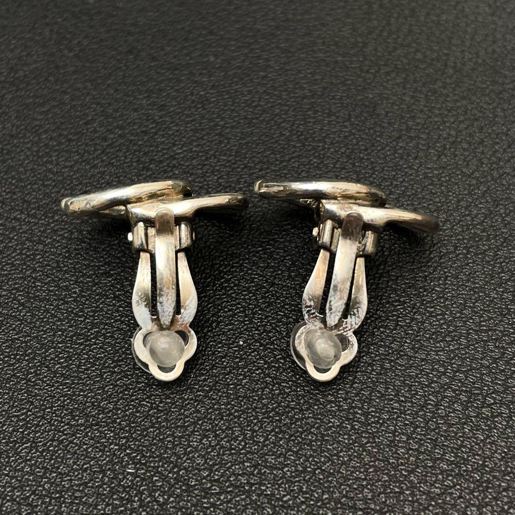 Chanel CC Logo Earrings Silver Twisted Icon Coco — view 6