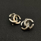 Chanel CC Logo Earrings Silver Twisted Icon Coco — view 8