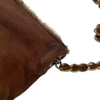 Chanel CC Logo Shearling Leather Fur Chain Shoulder — view 8