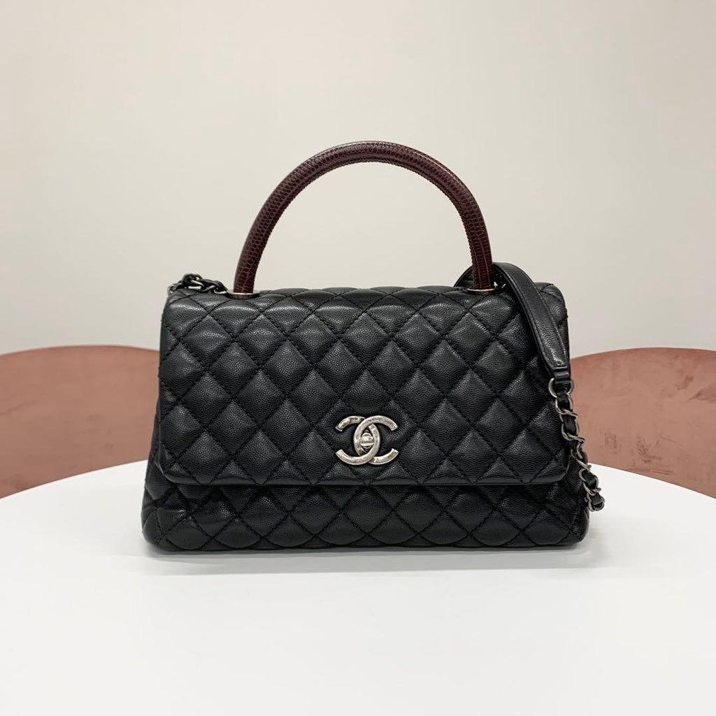 Chanel Quilted Coco Handle 29 Caviar Leather CC Logo