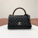 Chanel Quilted Coco Handle 29 Caviar Leather CC Logo