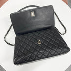 Chanel Quilted Coco Handle 29 Caviar Leather CC Logo — view 6