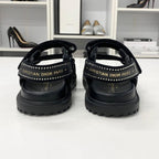 Dior Act Lambskin Rhinestone Sandals — view 5