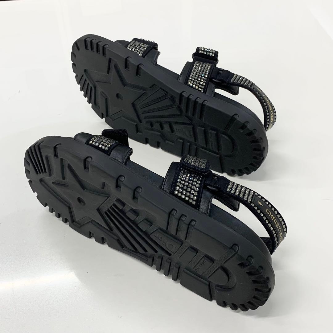 Dior Act Lambskin Rhinestone Sandals — view 6