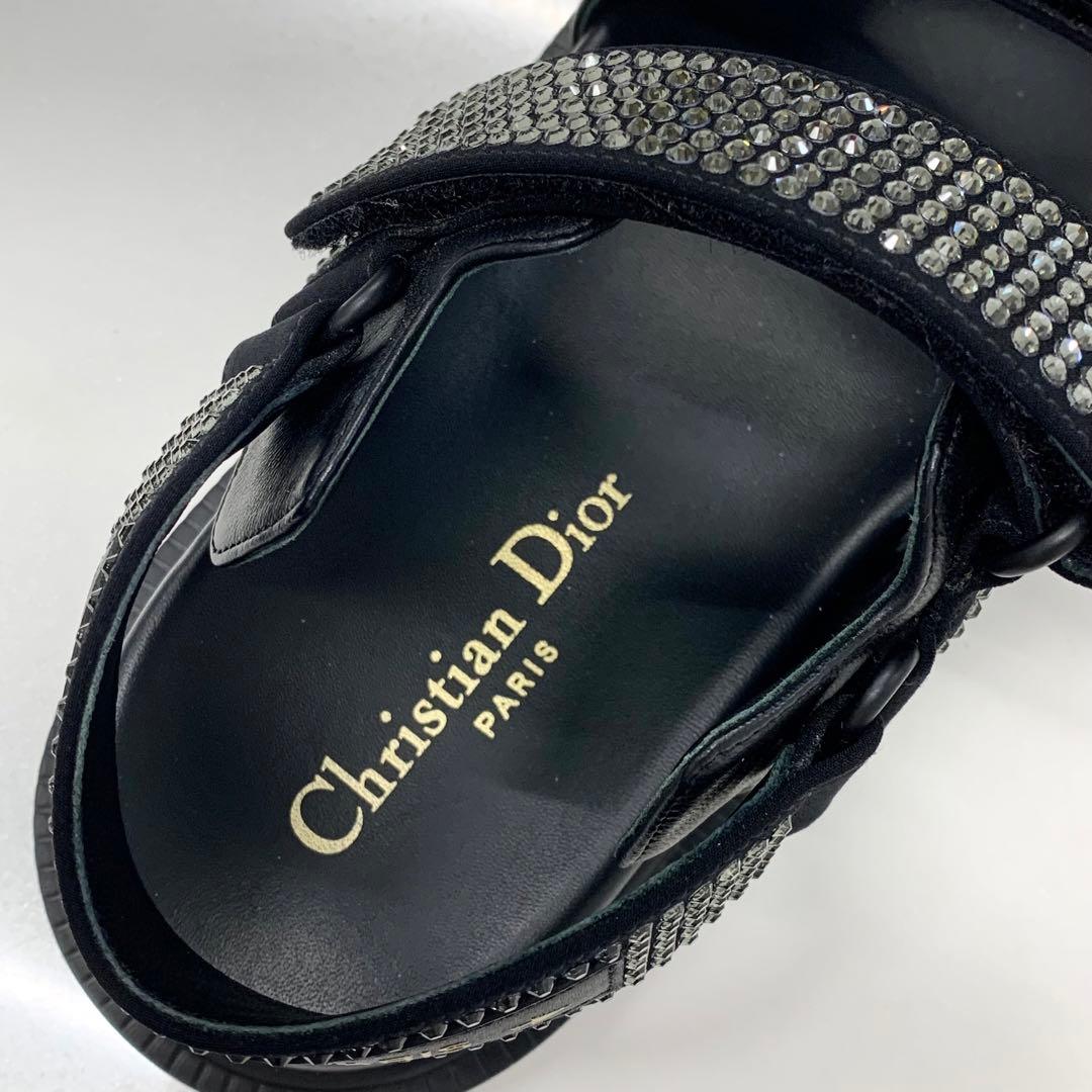 Dior Act Lambskin Rhinestone Sandals — view 7