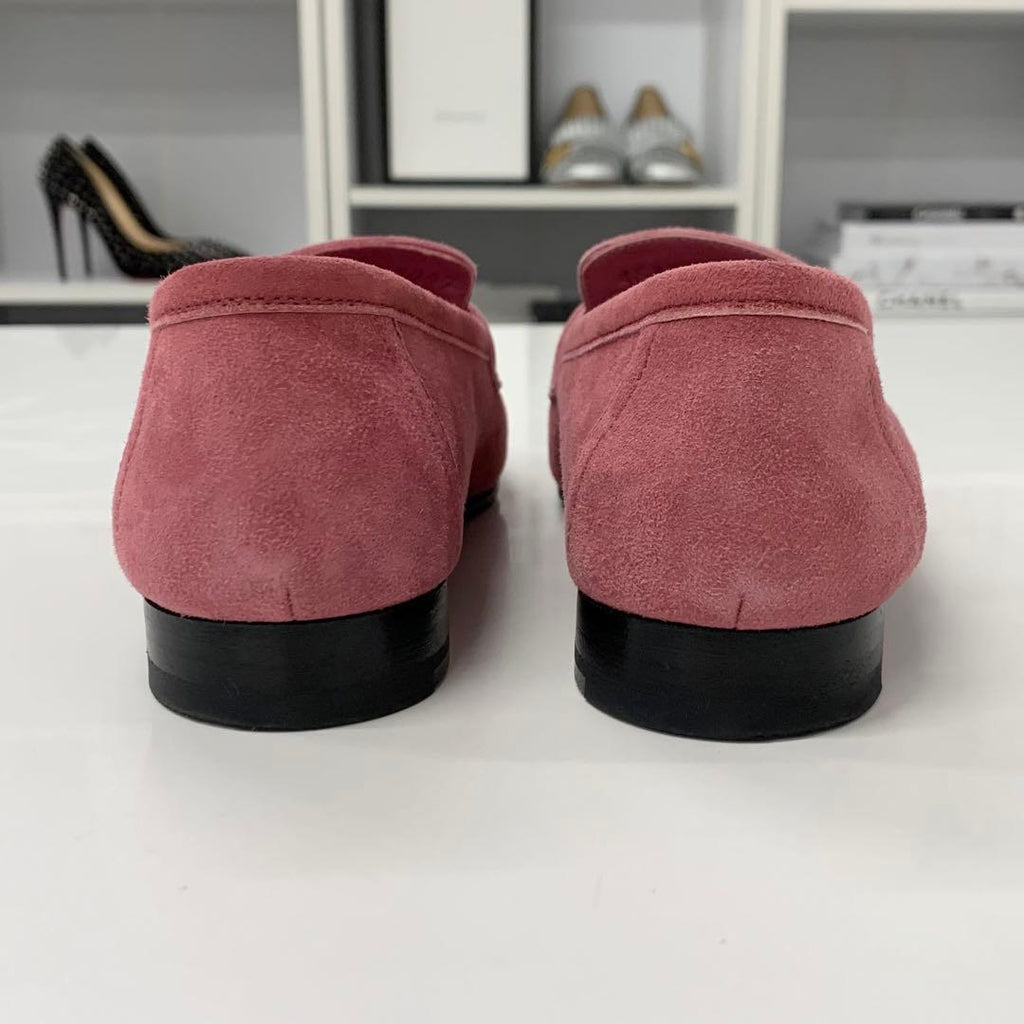 Hermes Paris Suede Loafers Pink — view 5