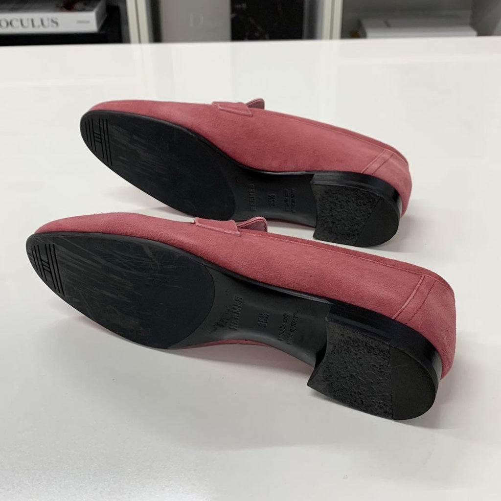 Hermes Paris Suede Loafers Pink — view 6