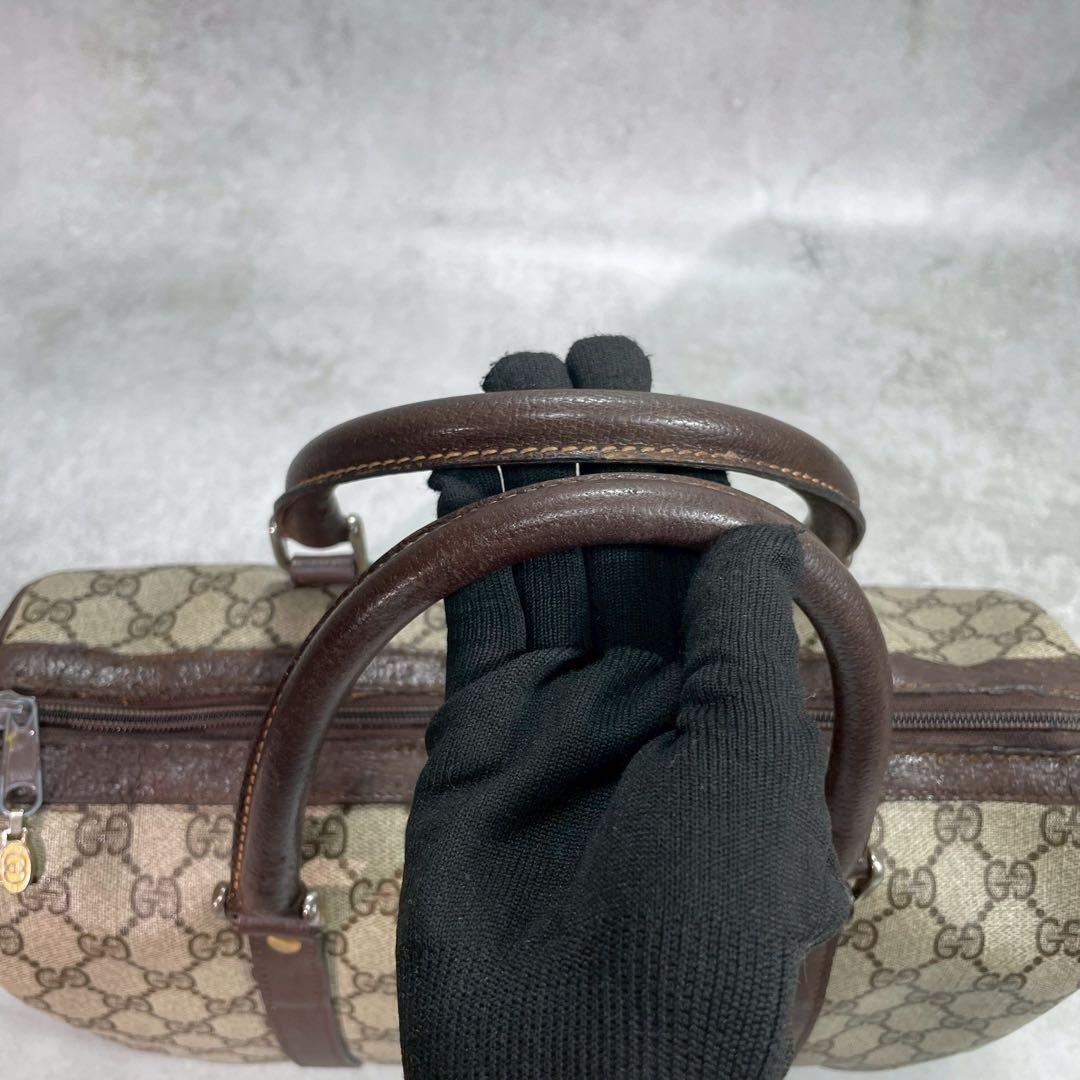 Gucci GG Sherry Line Boston Bag Brown Logo Leather — view 4