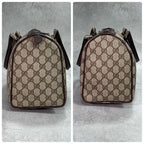 Gucci GG Sherry Line Boston Bag Brown Logo Leather — view 7
